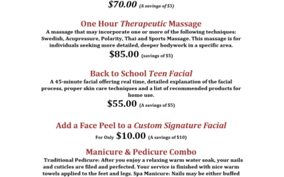 August 2026 Spa Specials